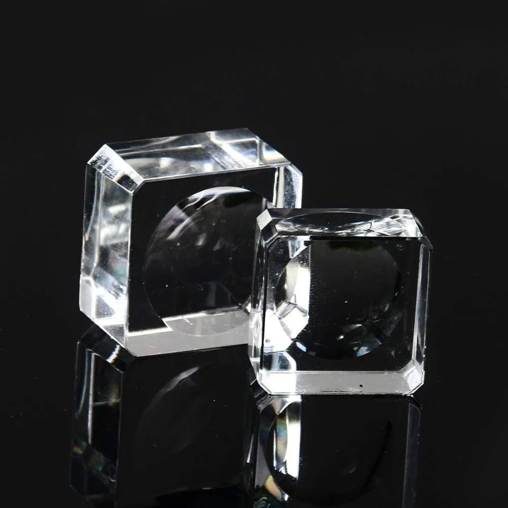 1PC Clear Crystal Ball Stand Display Holder Crystal Ball Base Square Glass Sphere Display Stand Table Home Decoration Crafts