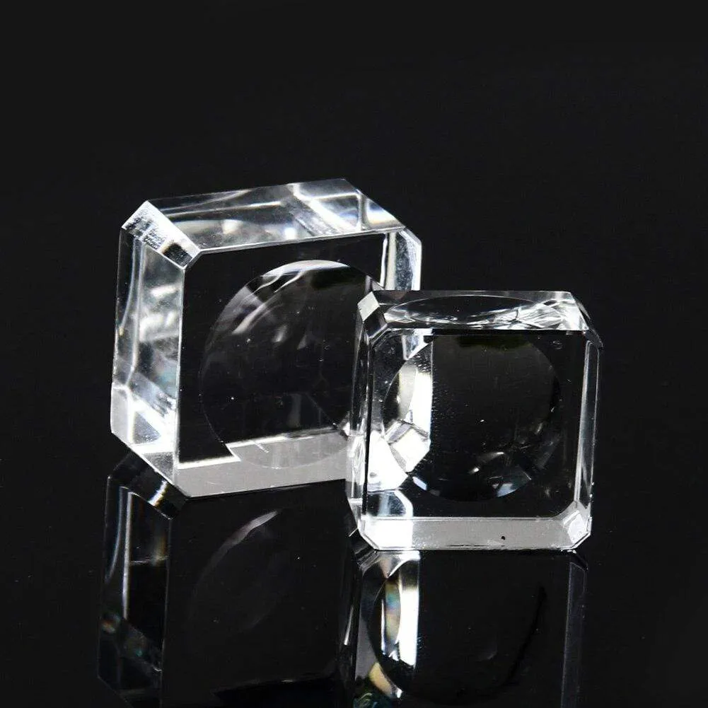 1PC Clear Crystal Ball Stand Display Holder Crystal Ball Base Square Glass Sphere Display Stand Table Home Decoration Crafts