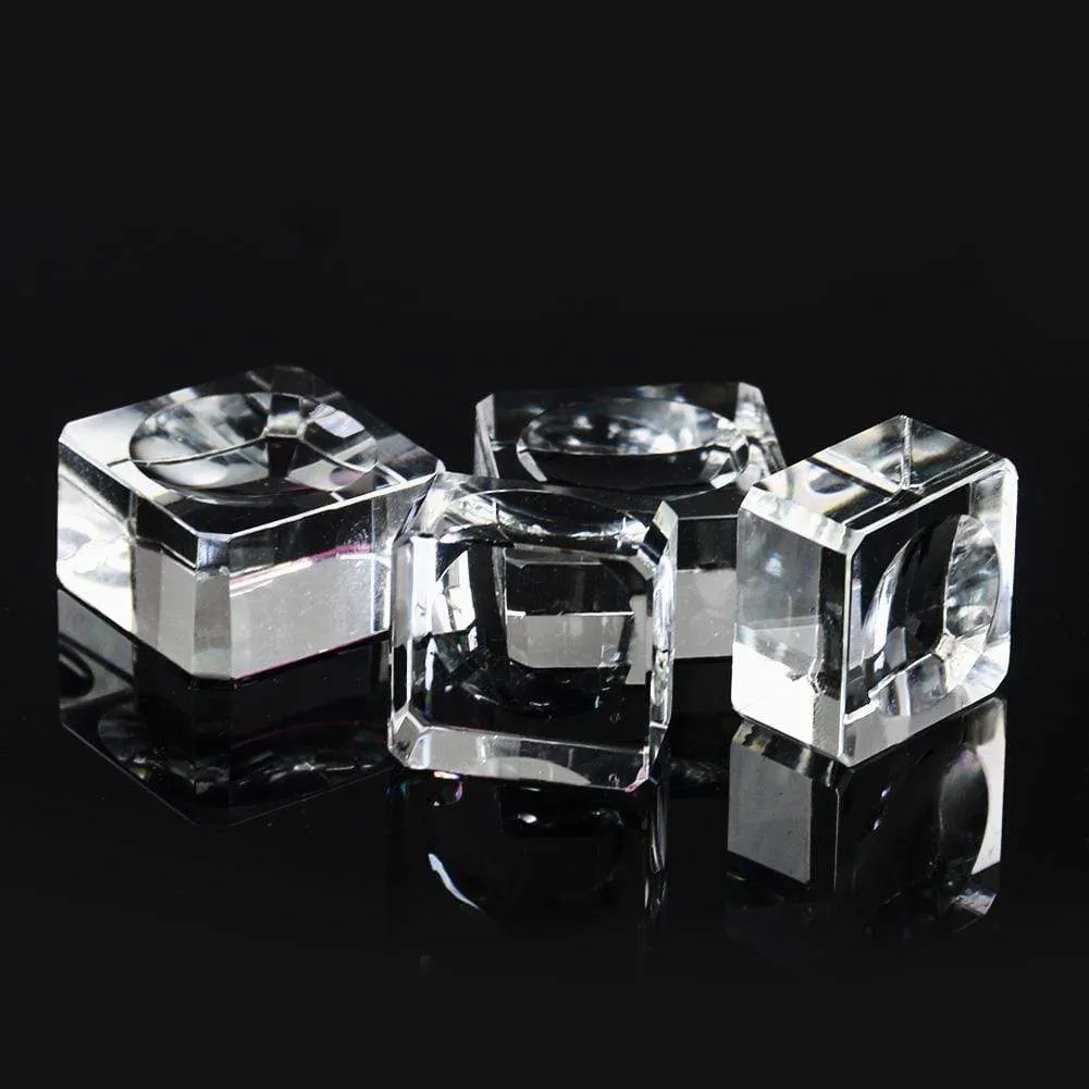 1PC Clear Crystal Ball Stand Display Holder Crystal Ball Base Square Glass Sphere Display Stand Table Home Decoration Crafts