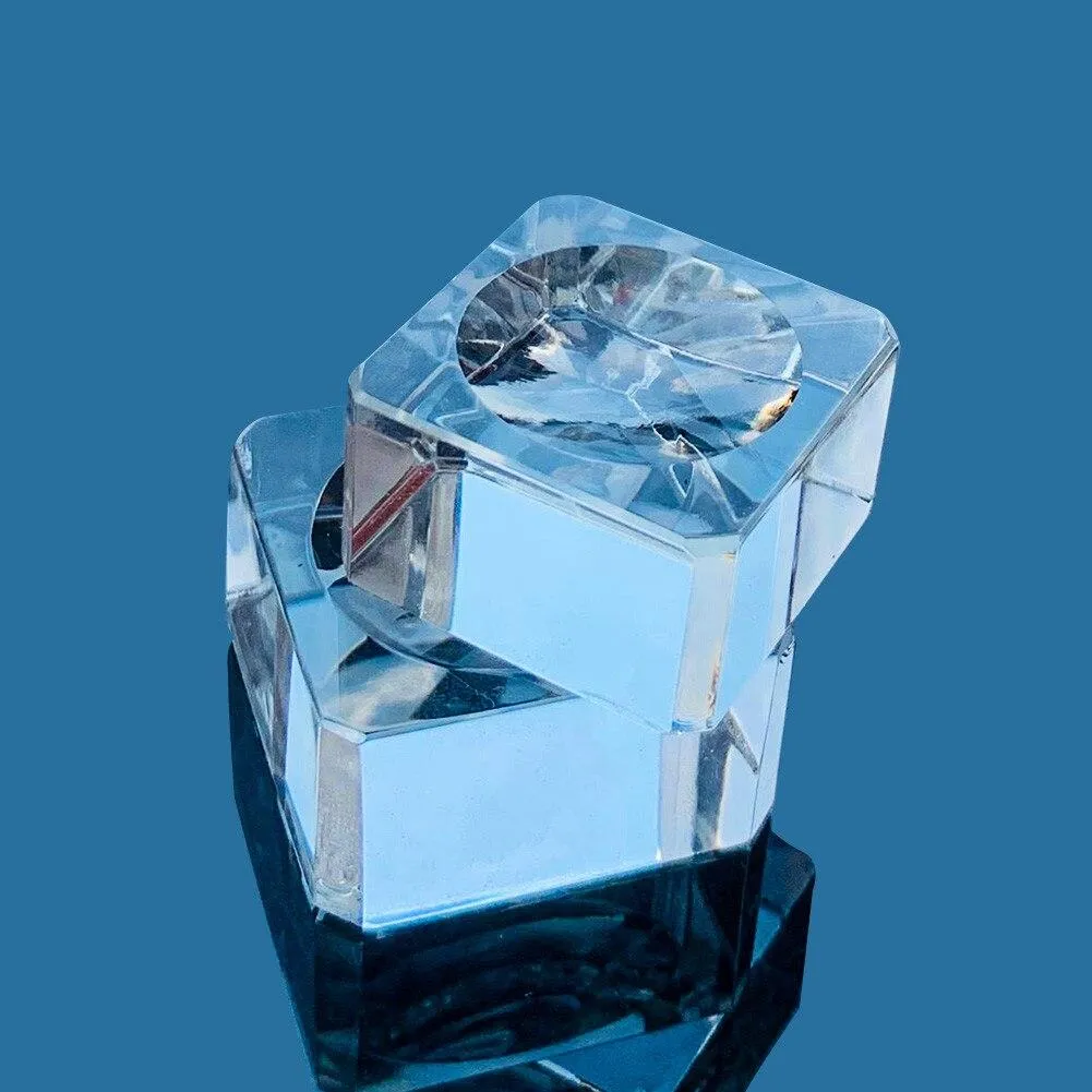 1PC Clear Crystal Ball Stand Display Holder Crystal Ball Base Square Glass Sphere Display Stand Table Home Decoration Crafts