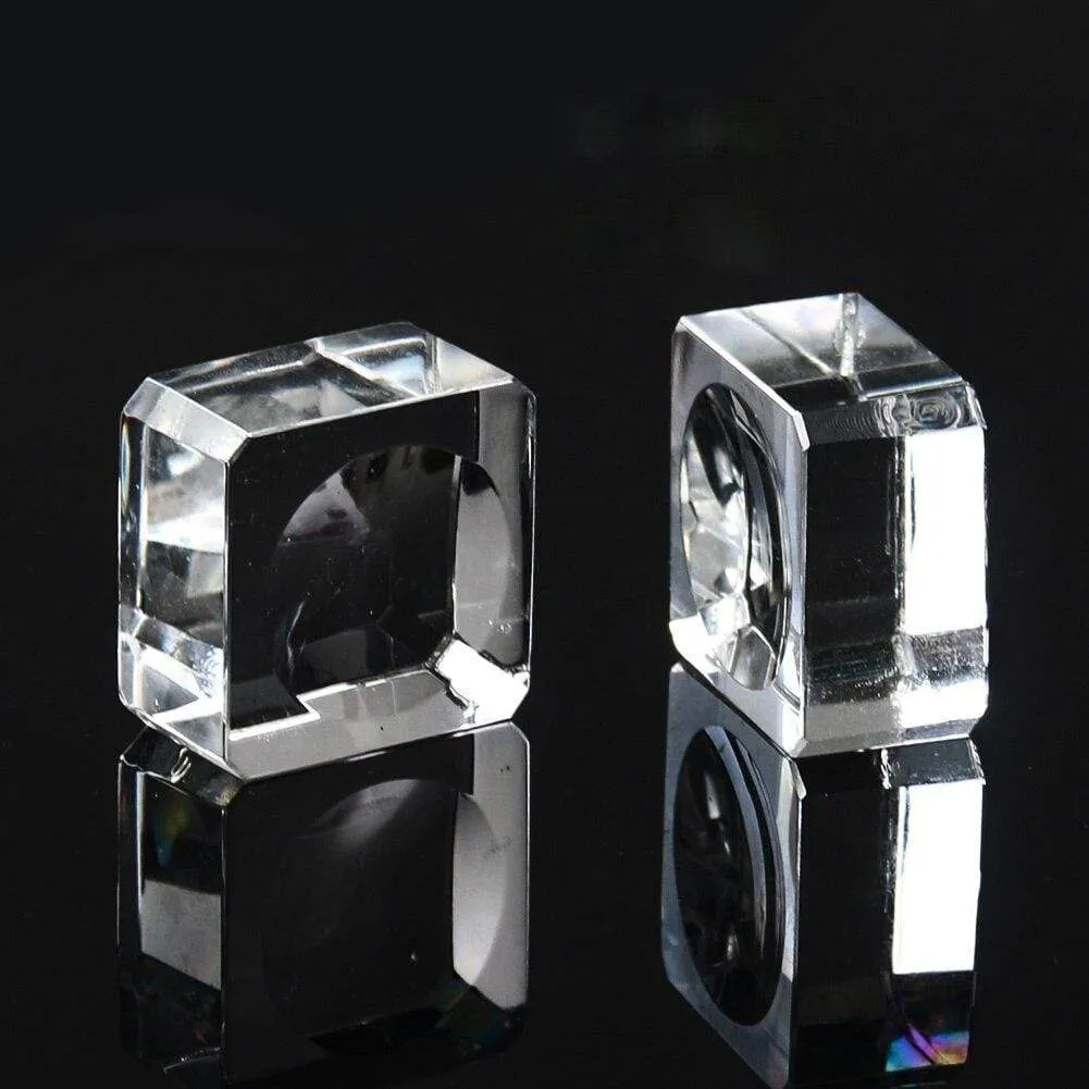 1PC Clear Crystal Ball Stand Display Holder Crystal Ball Base Square Glass Sphere Display Stand Table Home Decoration Crafts