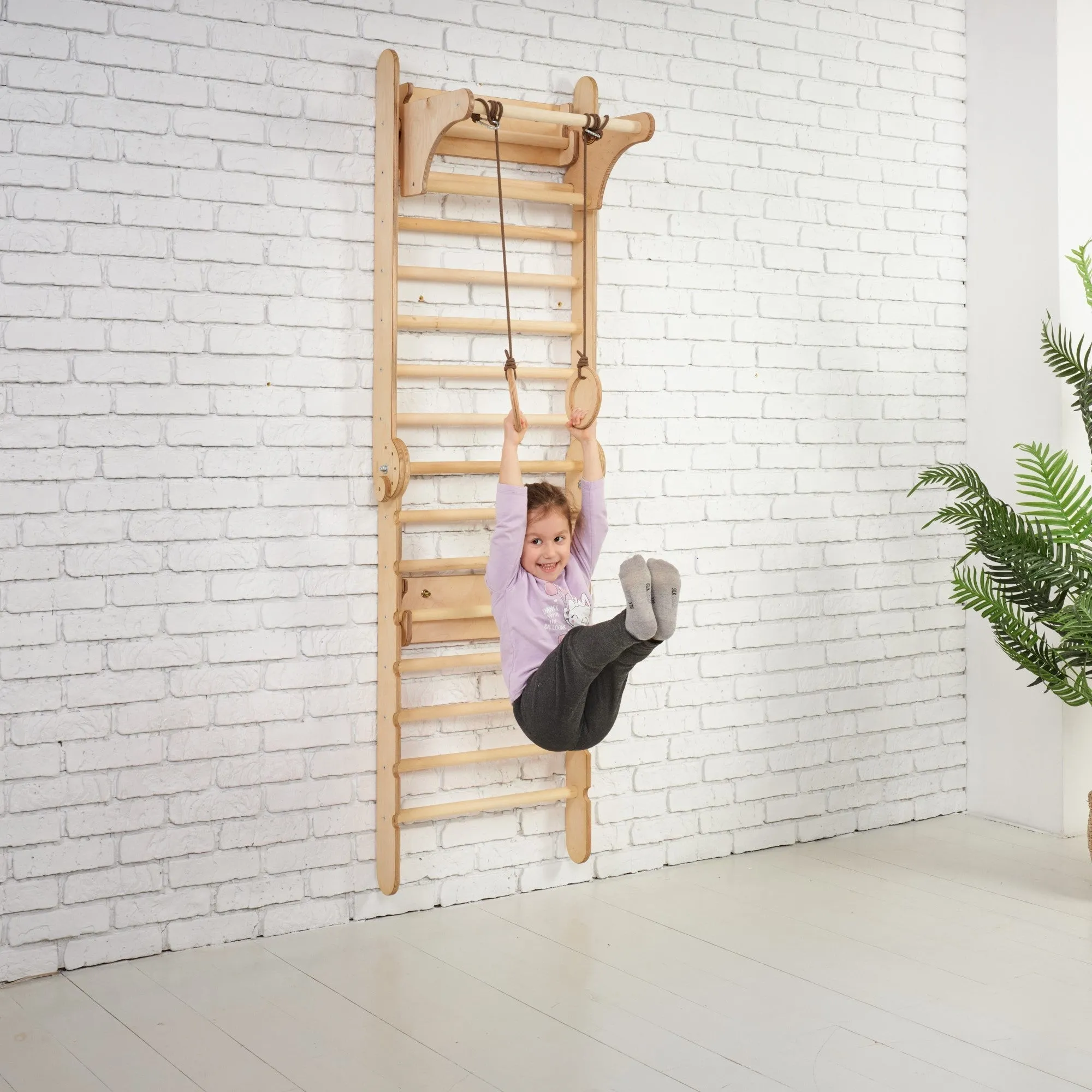 2in1 Wooden Swedish Wall / Climbing Ladder for Children   Swing Set
