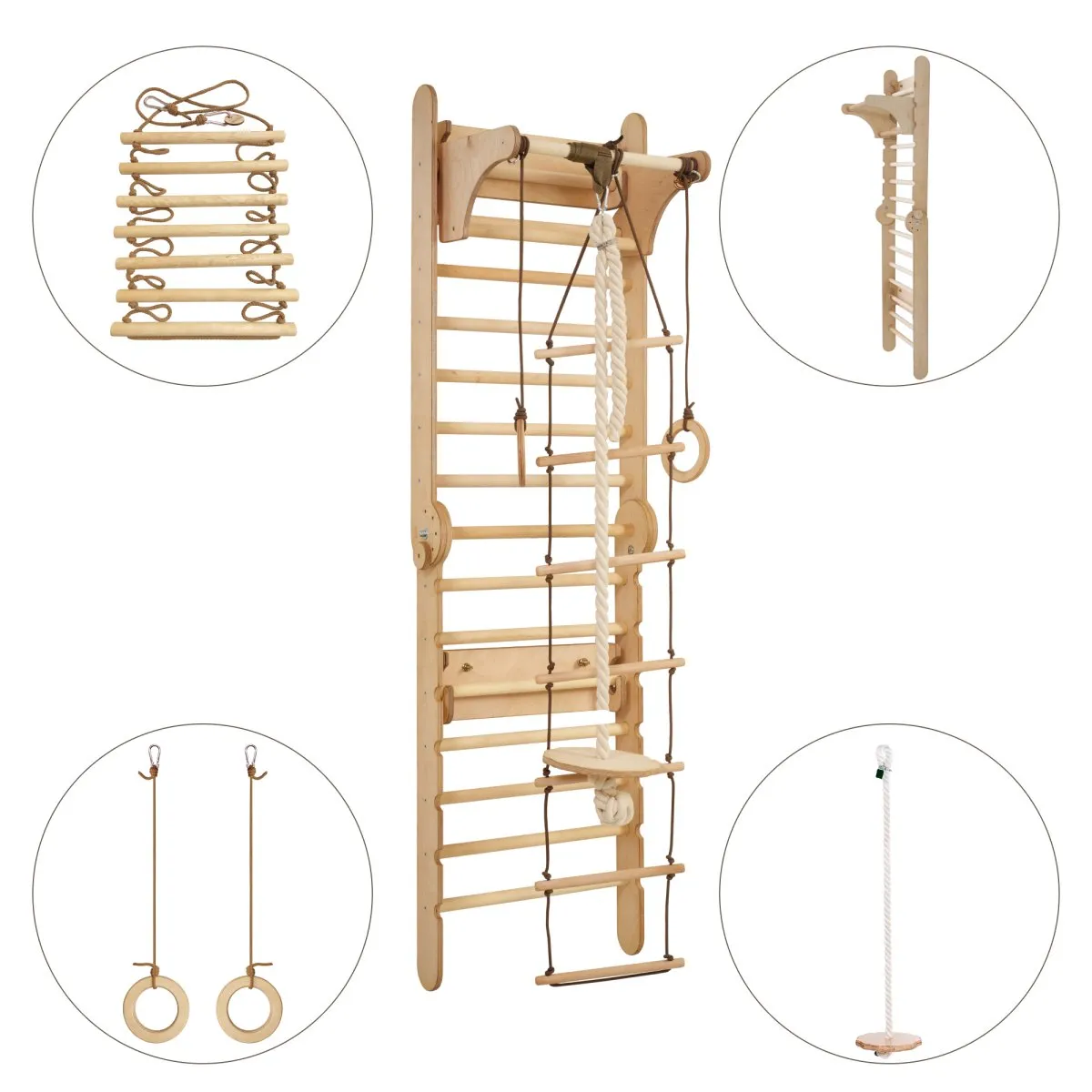 2in1 Wooden Swedish Wall / Climbing Ladder for Children   Swing Set