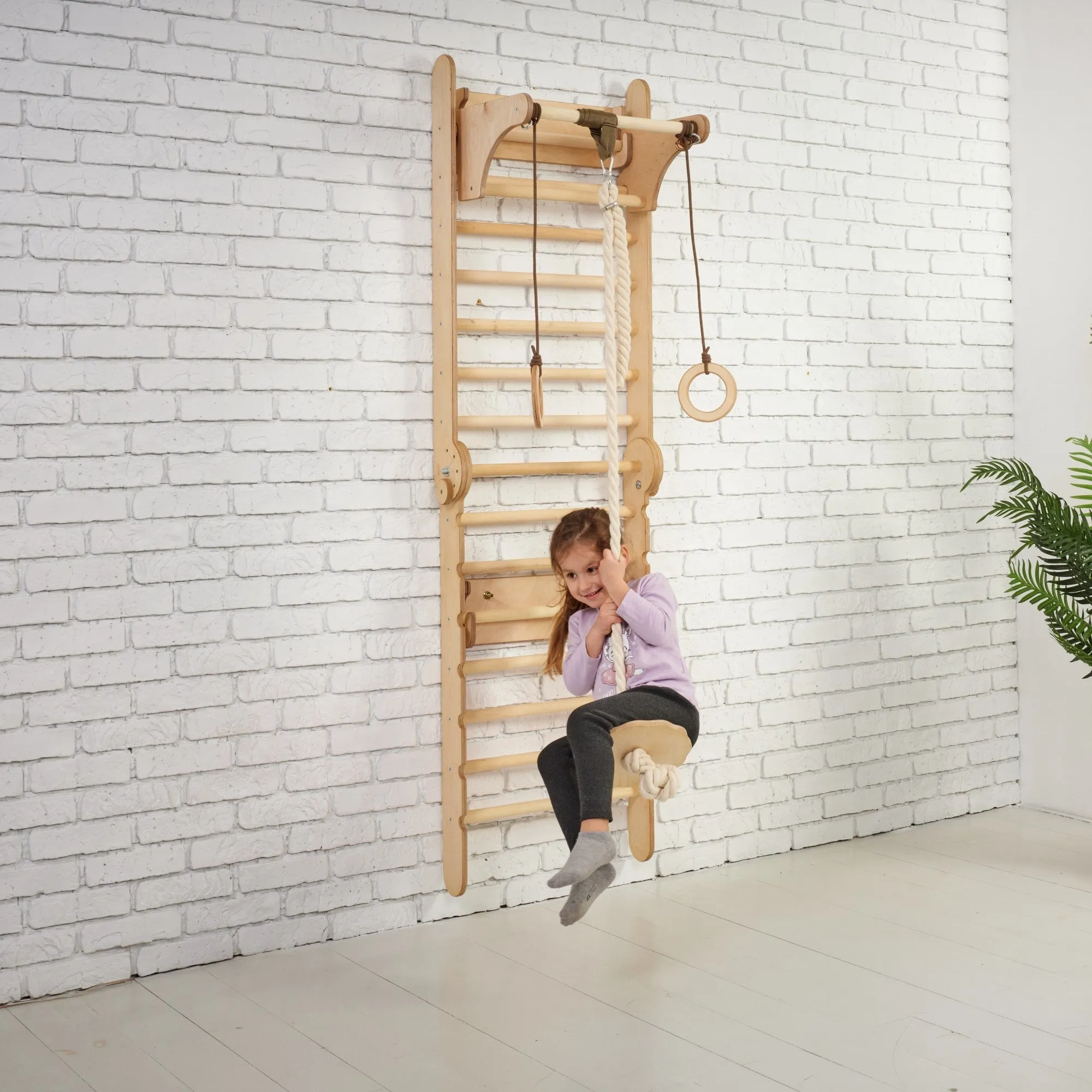 2in1 Wooden Swedish Wall / Climbing Ladder for Children   Swing Set