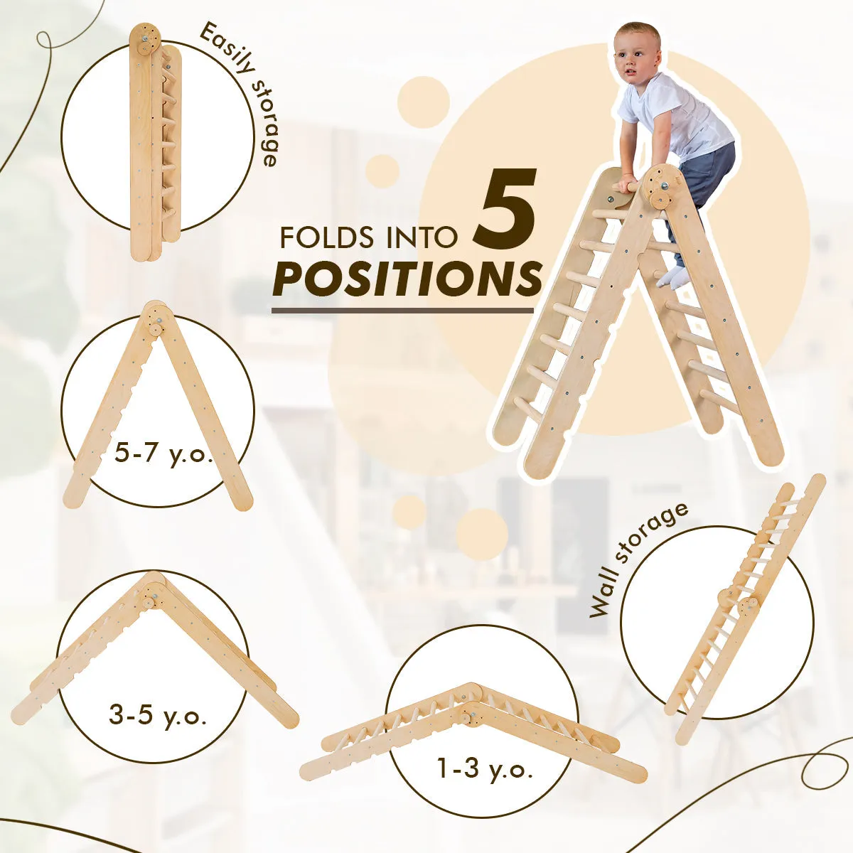 2in1 Wooden Swedish Wall / Climbing Ladder for Children   Swing Set
