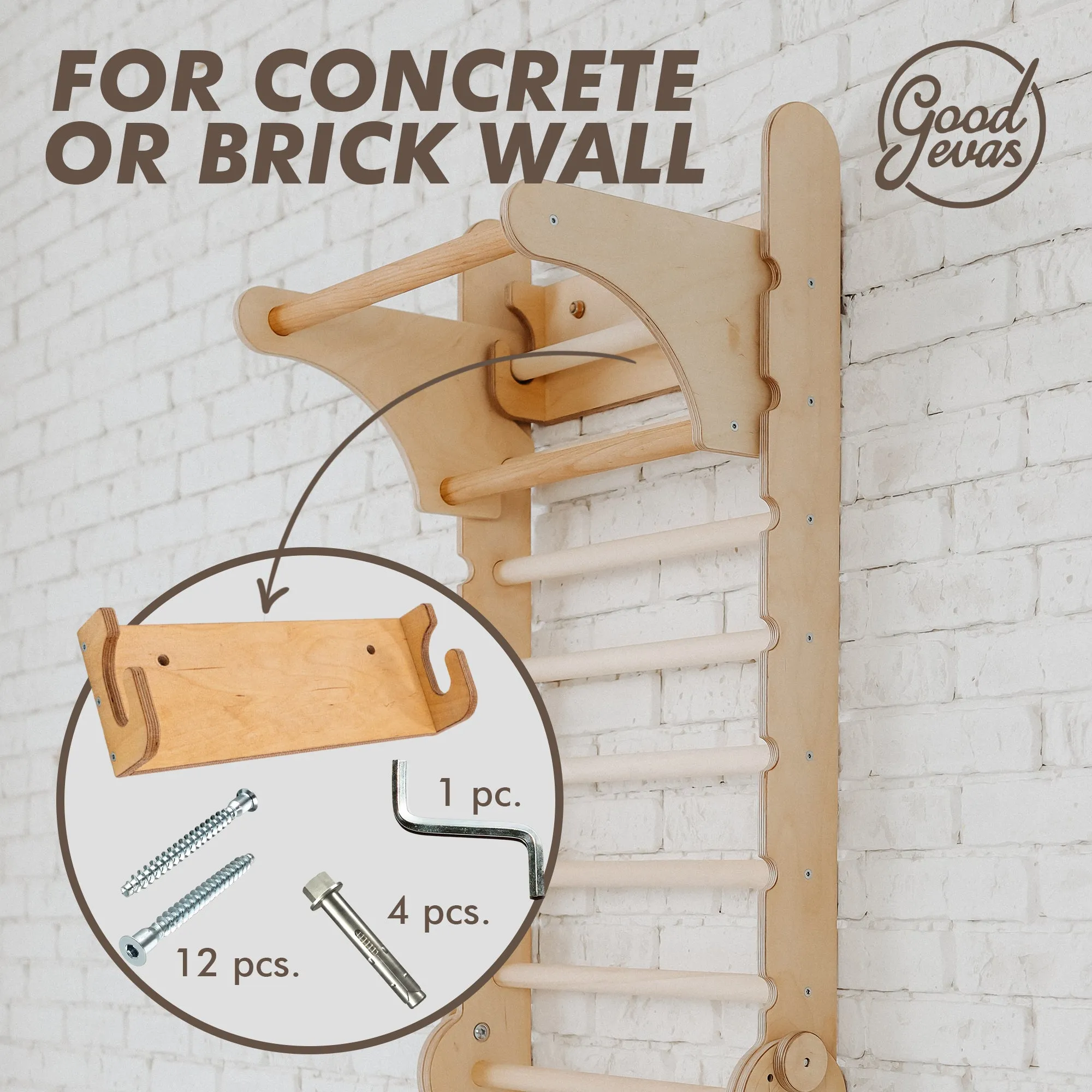 2in1 Wooden Swedish Wall / Climbing Ladder for Children   Swing Set