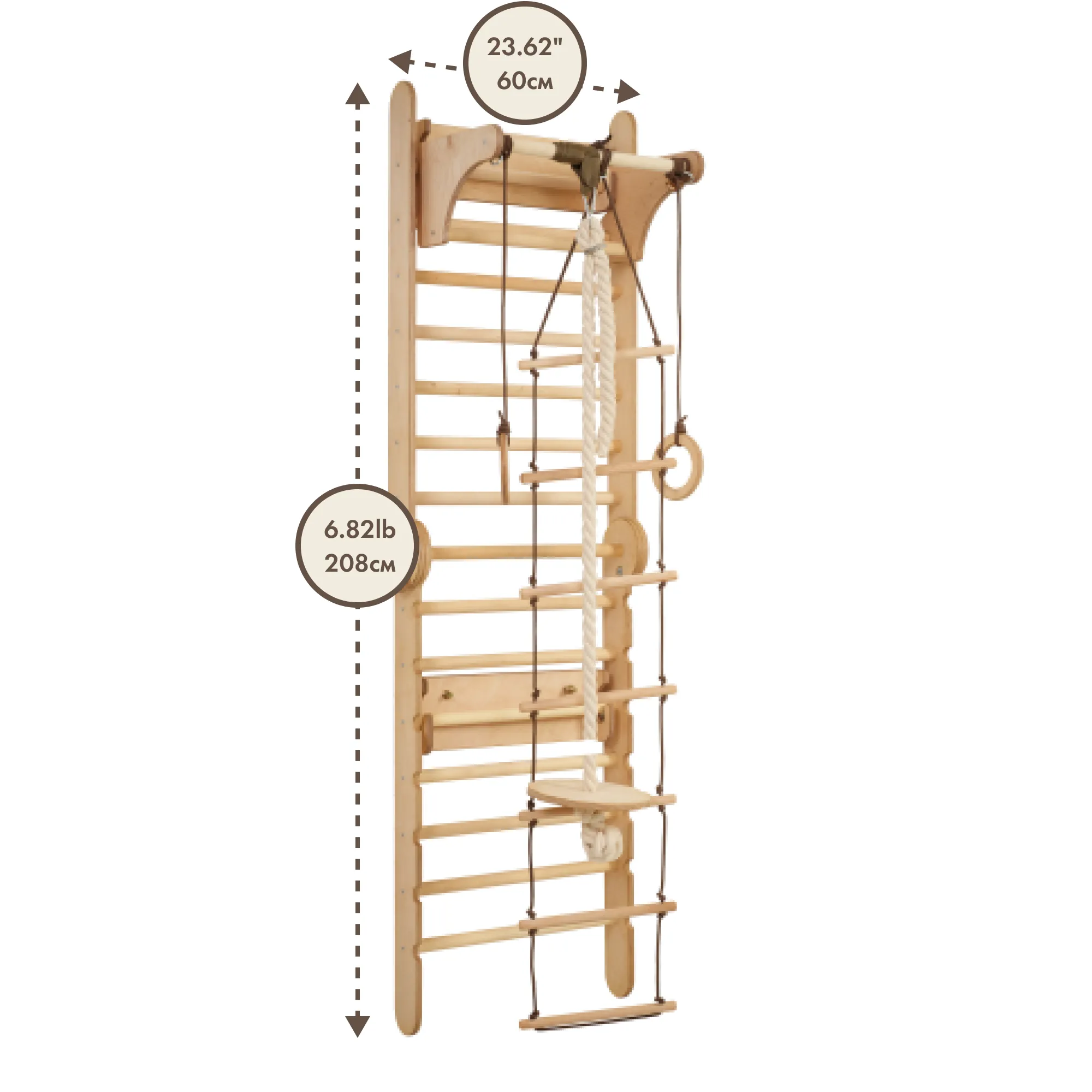 2in1 Wooden Swedish Wall / Climbing Ladder for Children   Swing Set