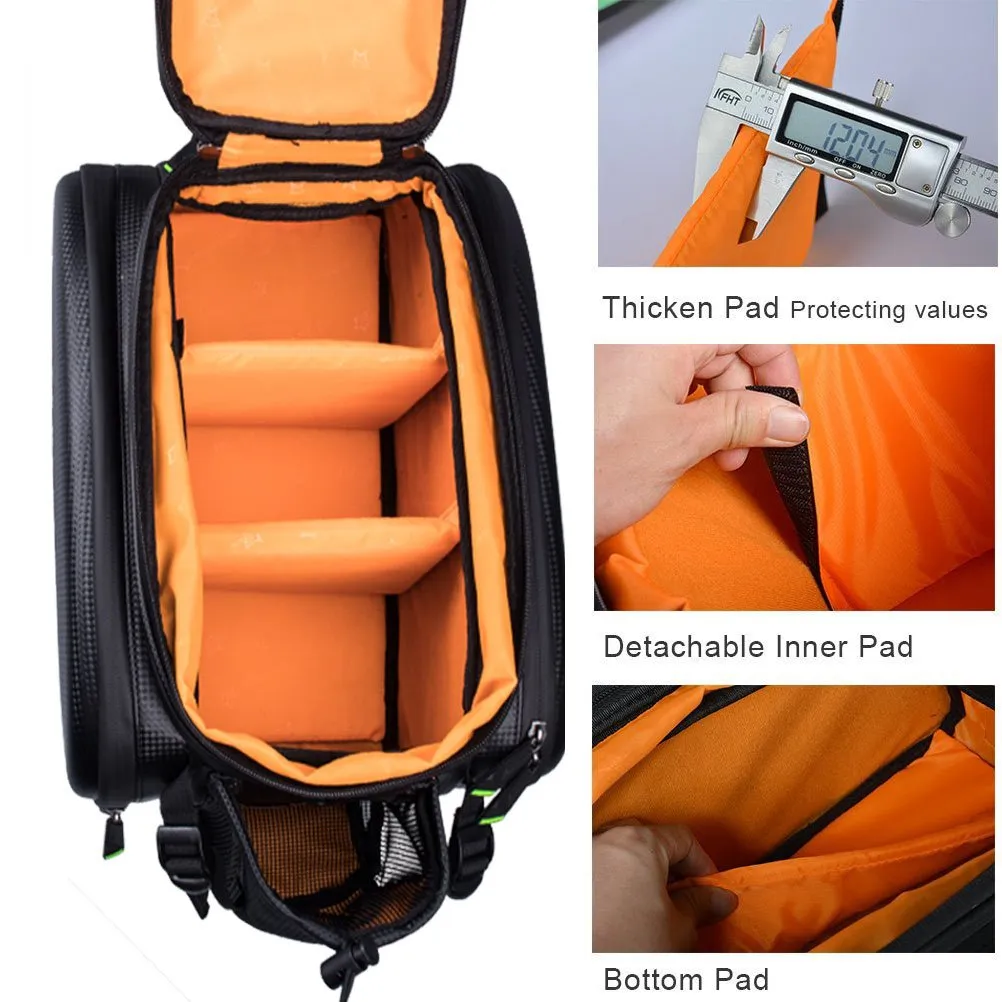 Bicycle Carrier Bag Bike Rack Bag Trunk Pannier Cycling Multifunctional Travel Bag with Rain Cover