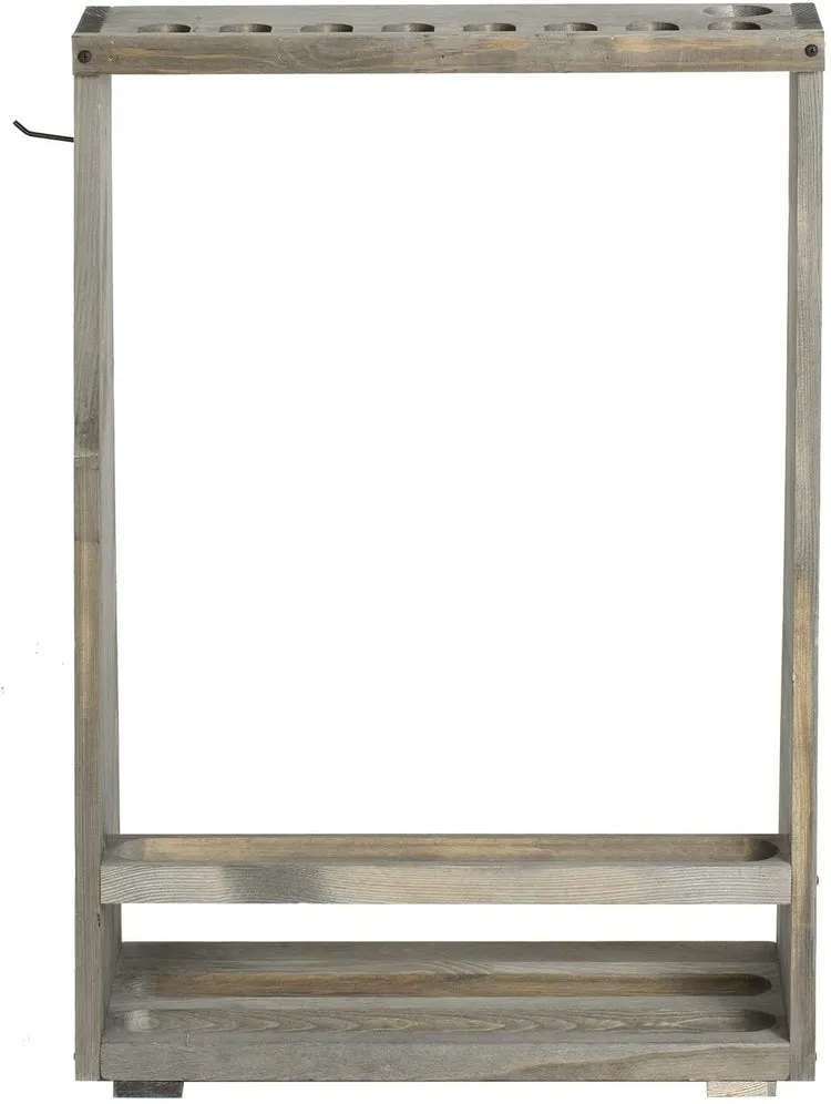 Freestanding Billiards Storage Rack, Gray Wood Floor Standing Pool Cue Holder, Ball Storage, Triangle Rack Hanging Hook