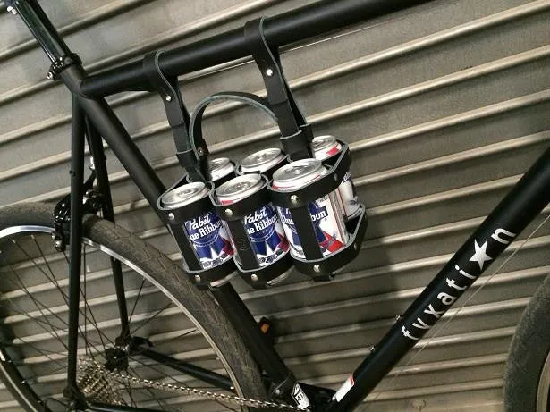 Leather Bicycle Six Pack Caddy