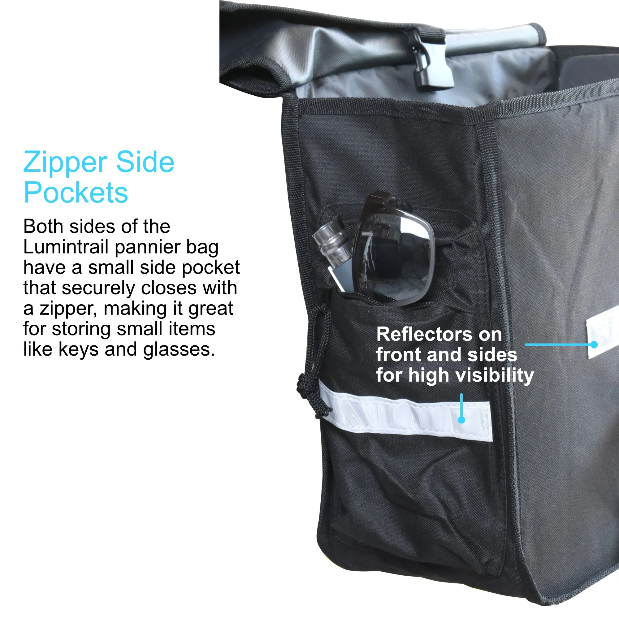 Lumintrail Double Pannier Bike Bags 36L Bag Capacity for Rear Bicycle Rack
