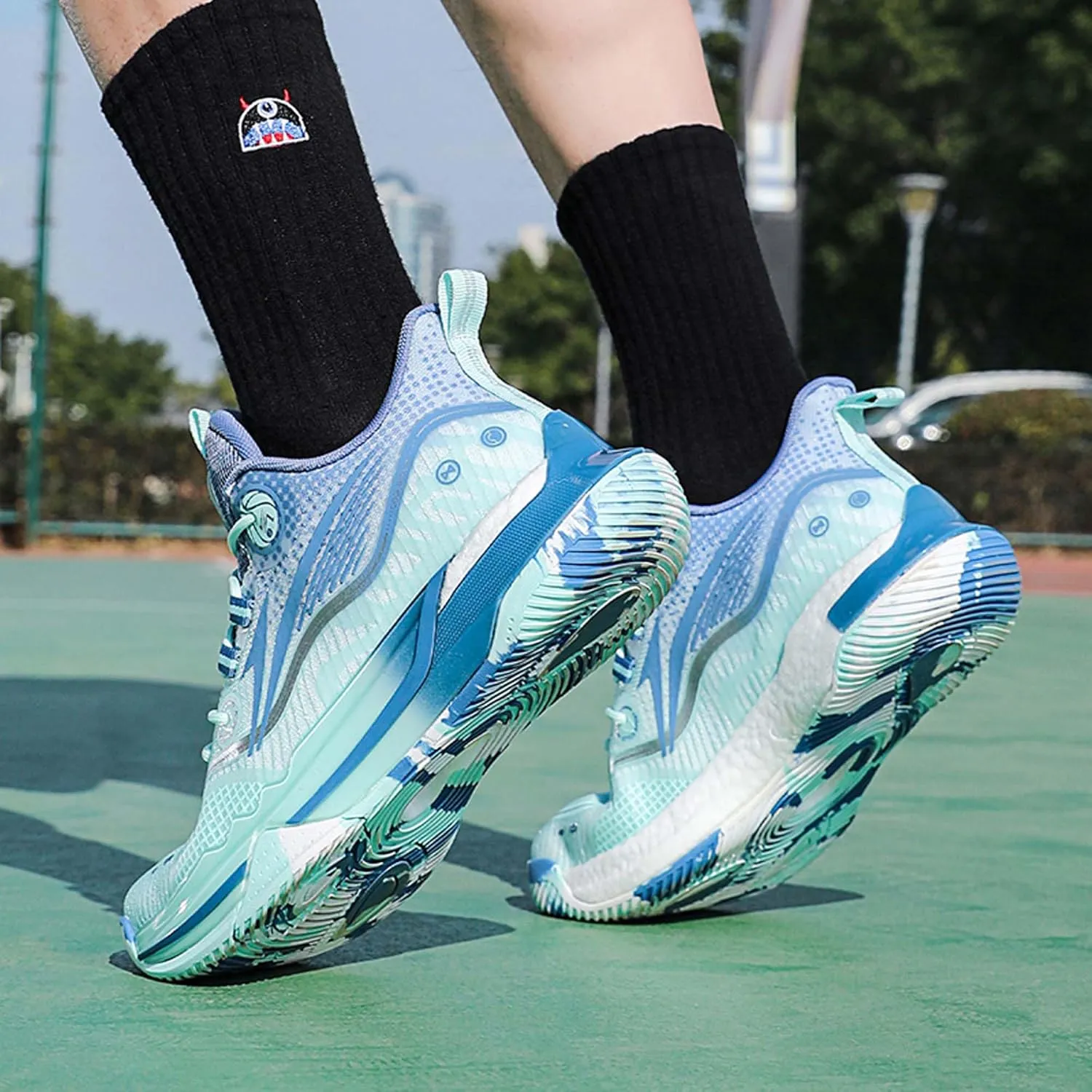 Men's Breathable High-Top Basketball Shoes with Arch Support  Anti-Slip Design for Outdoor Training, Casual Sports & Daily Wear