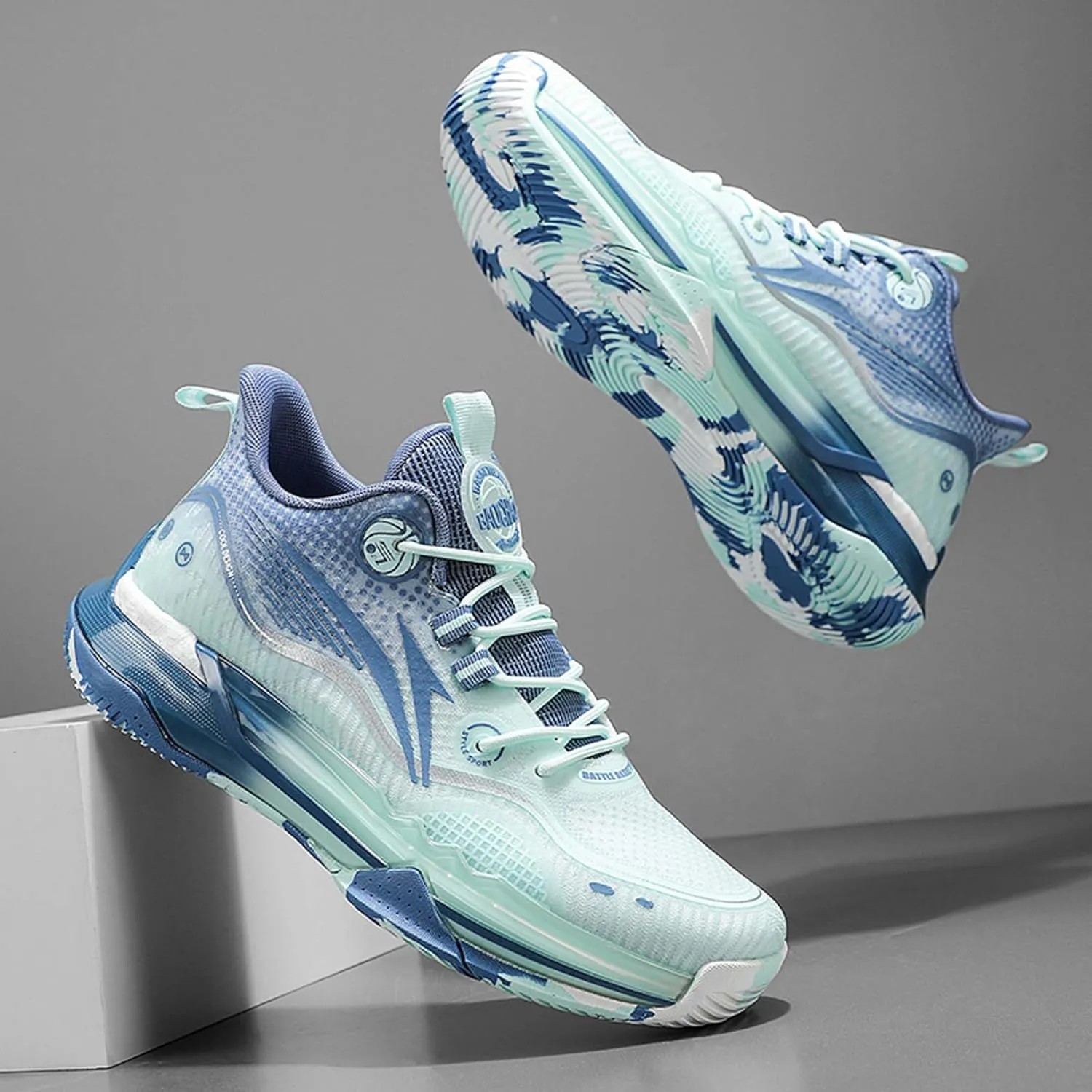 Men's Breathable High-Top Basketball Shoes with Arch Support  Anti-Slip Design for Outdoor Training, Casual Sports & Daily Wear