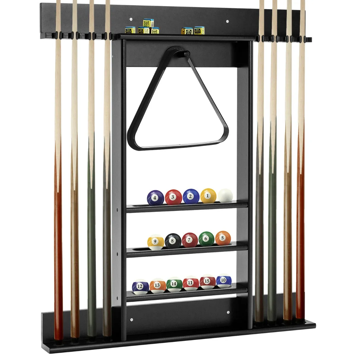 NNECW Wall Mounted Billiard Stick Holder for Club/Bar-Black