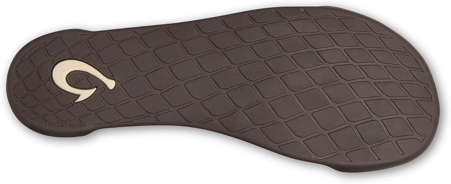 OLUKAI Kipuka Hulu Men's Leather Slippers, Premium Nubuck Leather Slip On Shoes, Shearling Lining & Gel Insert, Drop-In Heel Design
