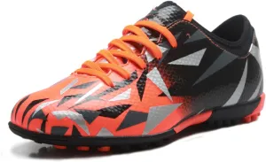 T&B Cleat Soccer Turf Football Shoes Kids Indoor Soccer Shoes Orange 76516-Ju-32-1.5US